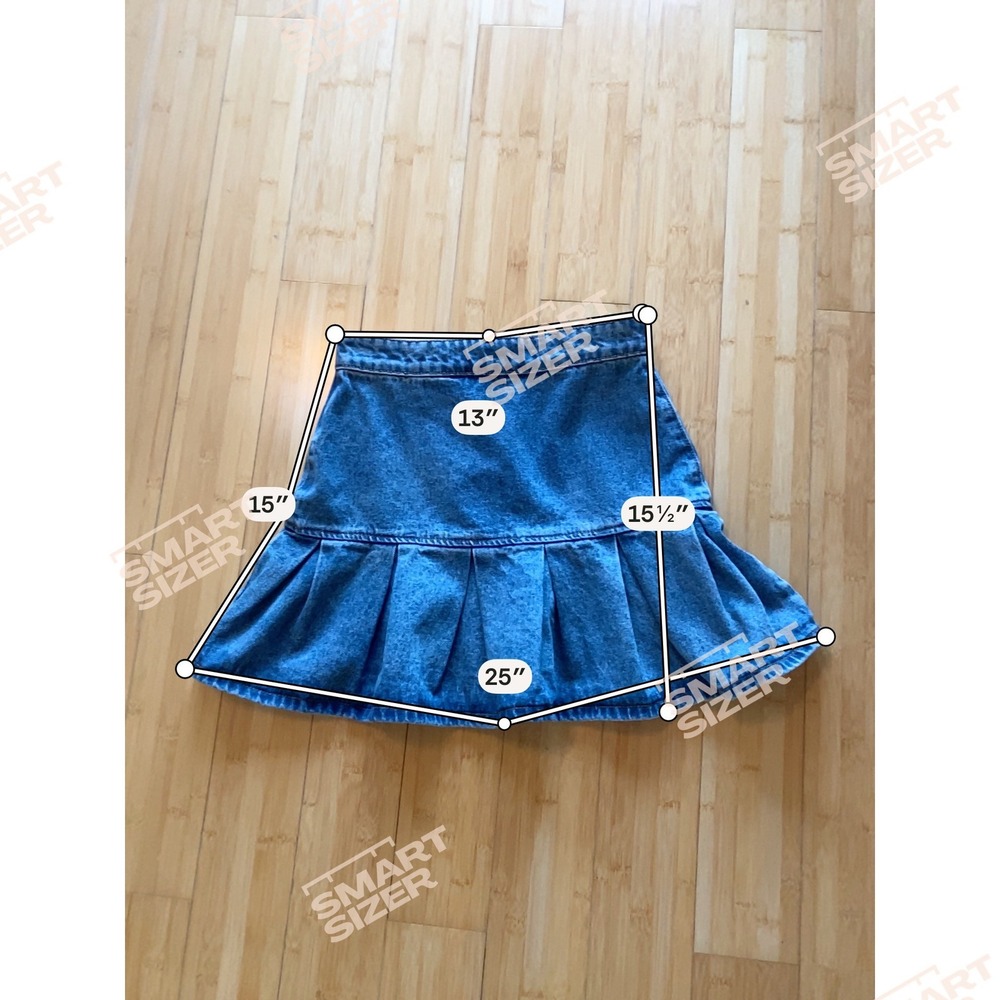 Lioness Denim Mini Skirt Size S Blue Pleated Ruffle Rodeo Western‎ Boho Festival - Picture 7 of 7